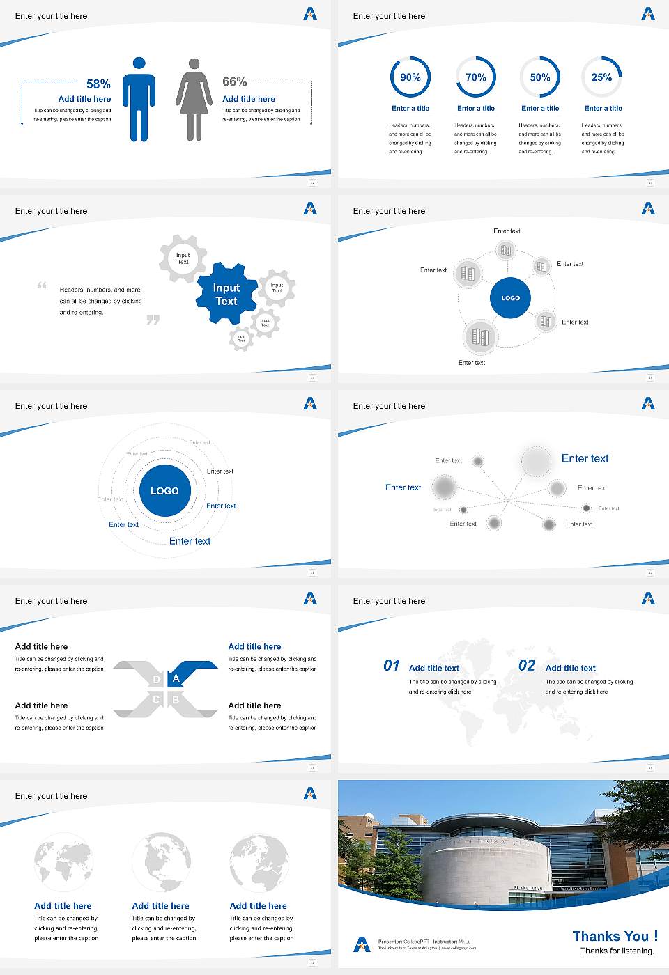 The University of Texas at Arlington Course/Courseware Creation PPT Template16:9 ratio PPT effect preview image4