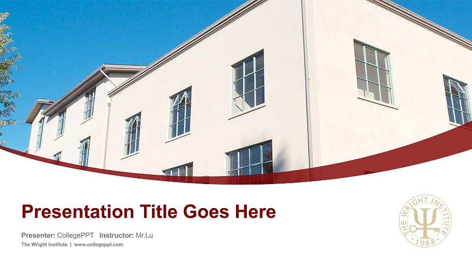 The Wright Institute Course/Courseware Creation PPT Template16:9 ratio PPT effect preview image