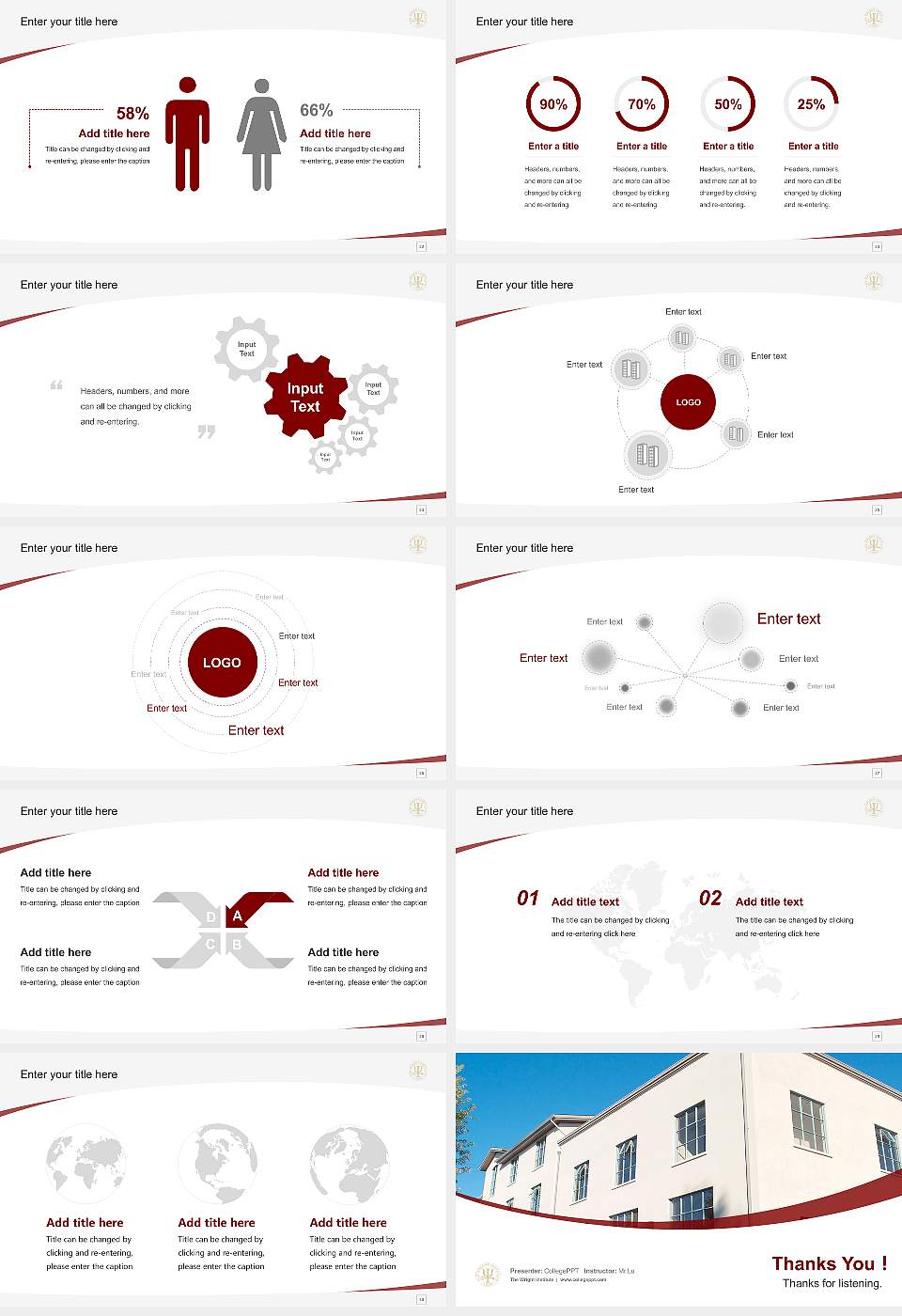 The Wright Institute Course/Courseware Creation PPT Template16:9 ratio PPT effect preview image4
