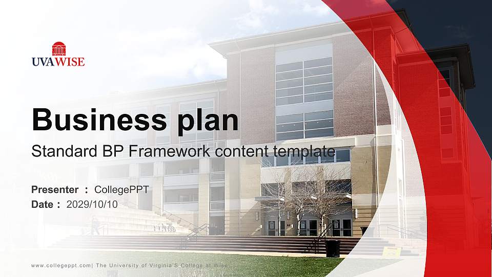 The University of Virginia’S College at Wise Competition/Entrepreneurship Contest PPT Template16:9 ratio PPT effect preview image