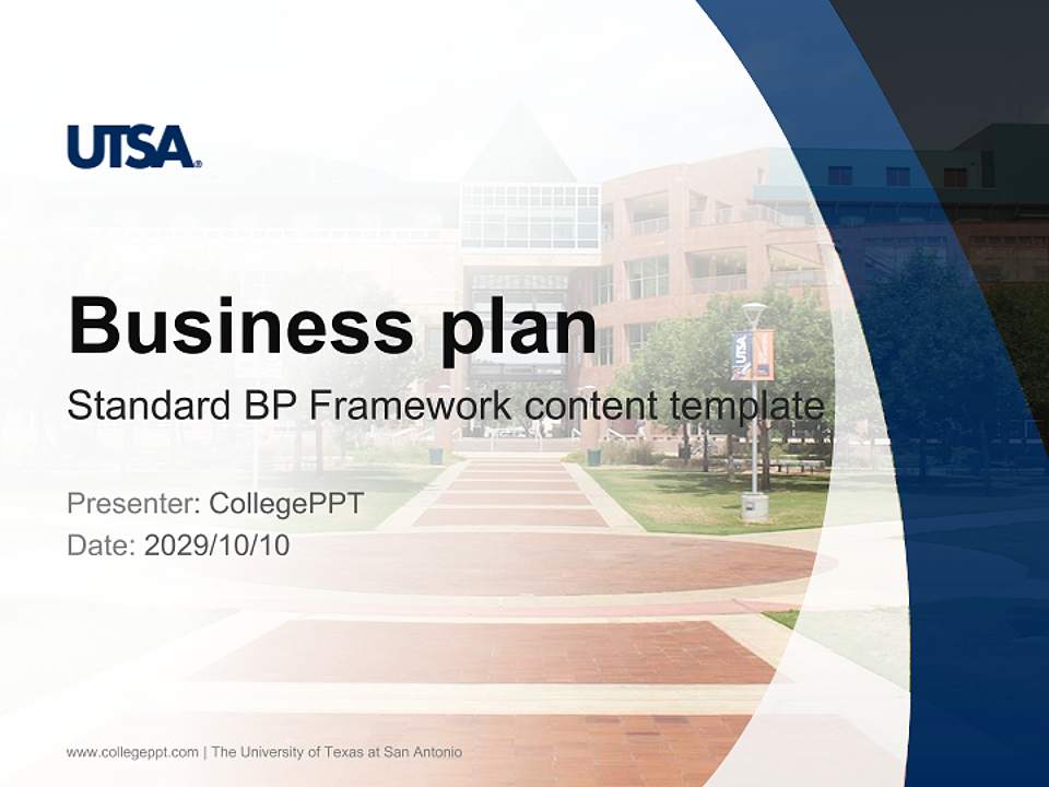 The University of Texas at San Antonio Competition/Entrepreneurship Contest PPT Template4:3 ratio PPT effect preview image9