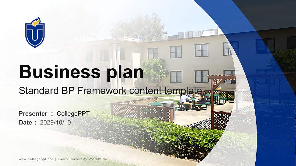 Touro University Worldwide Competition/Entrepreneurship Contest PPT Template16:9 ratio PPT effect preview image