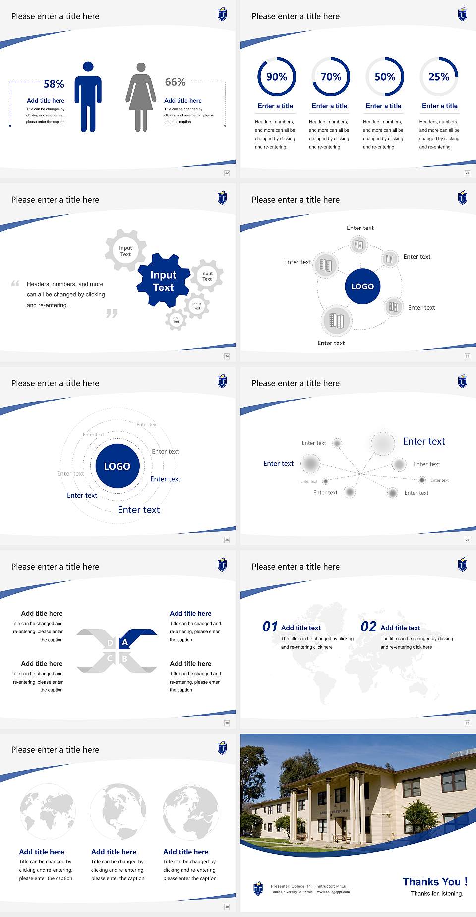 Touro University California Course/Courseware Creation PPT Template4:3 ratio PPT effect preview image4