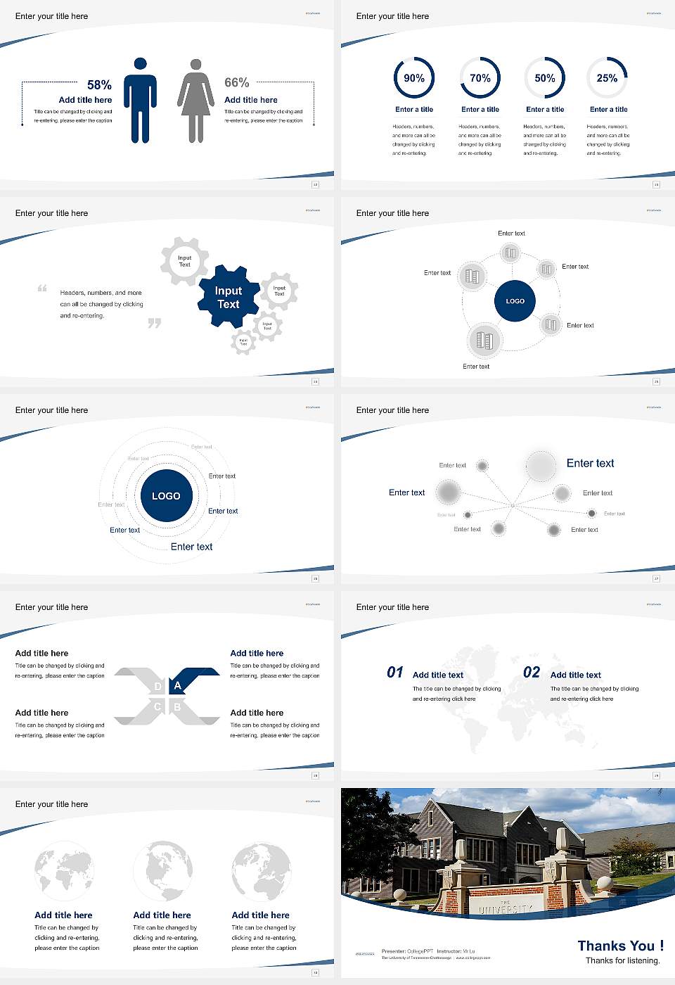 The University of Tennessee-Chattanooga Course/Courseware Creation PPT Template16:9 ratio PPT effect preview image4