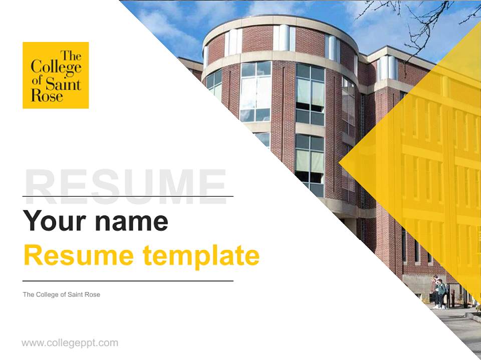 The College of Saint Rose Resume PPT Template4:3 ratio PPT effect preview image5