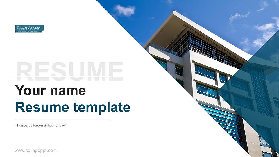 Thomas Jefferson School of Law Resume PPT Template16:9 ratio PPT effect preview image