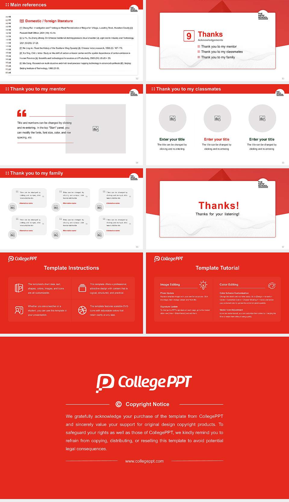 The New School Graduation Thesis Defense PPT Template16:9 ratio PPT effect preview image7