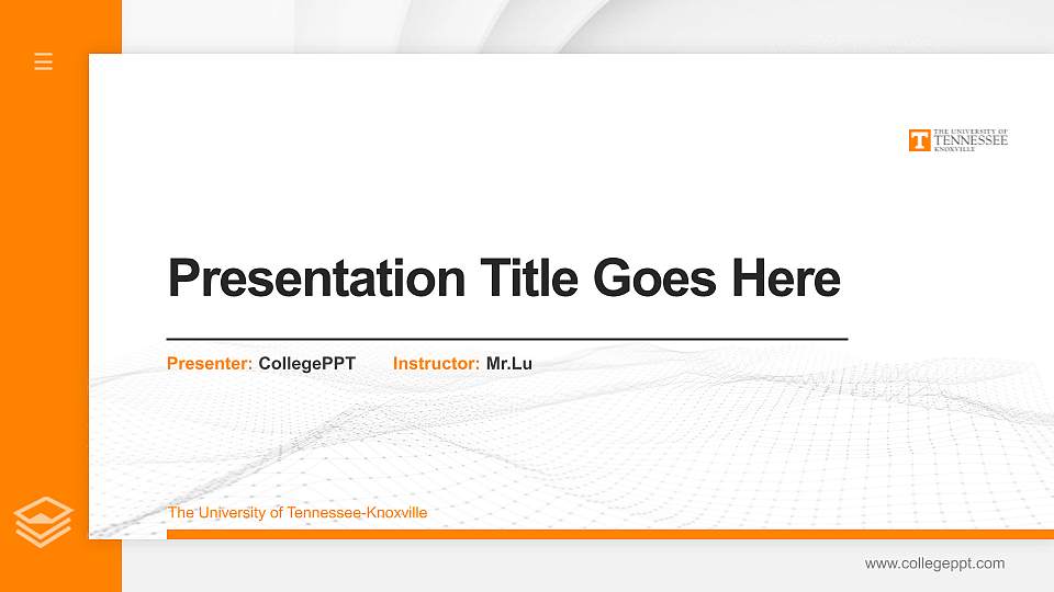 The University of Tennessee-Knoxville Thesis Proposal/Graduation Defense PPT Template16:9 ratio PPT effect preview image
