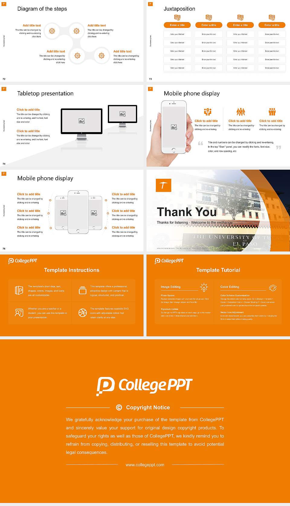 The University of Texas at El Paso Competition/Entrepreneurship Contest PPT Template16:9 ratio PPT effect preview image9
