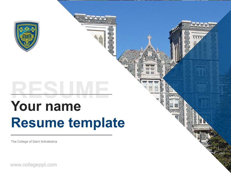 The College of Saint Scholastica Resume PPT Template4:3 ratio PPT effect preview image5