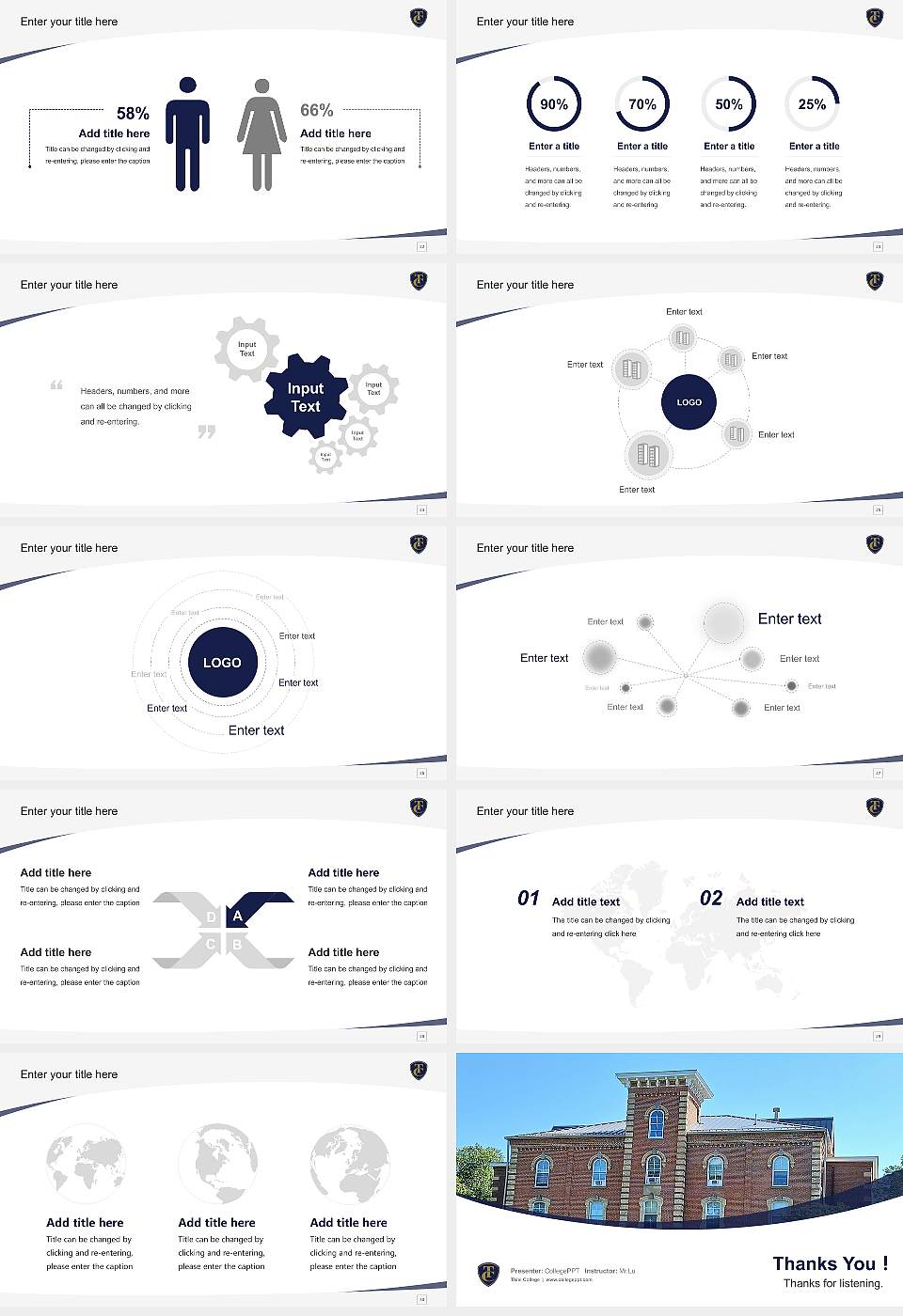 Thiel College Course/Courseware Creation PPT Template16:9 ratio PPT effect preview image4