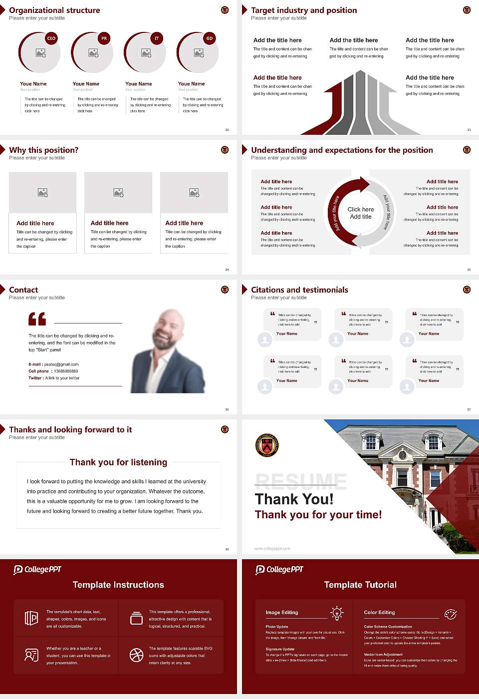 Thomas More College of Liberal Arts Resume PPT Template16:9 ratio PPT effect preview image4