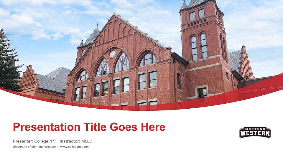 University of Montana-Western Course/Courseware Creation PPT Template16:9 ratio PPT effect preview image