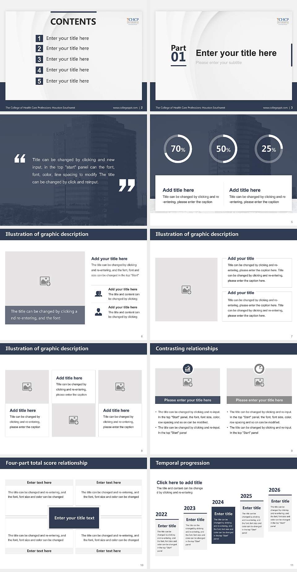 The College of Health Care Professions-Houston Southwest Thesis Proposal/Graduation Defense PPT Template4:3 ratio PPT effect preview image2