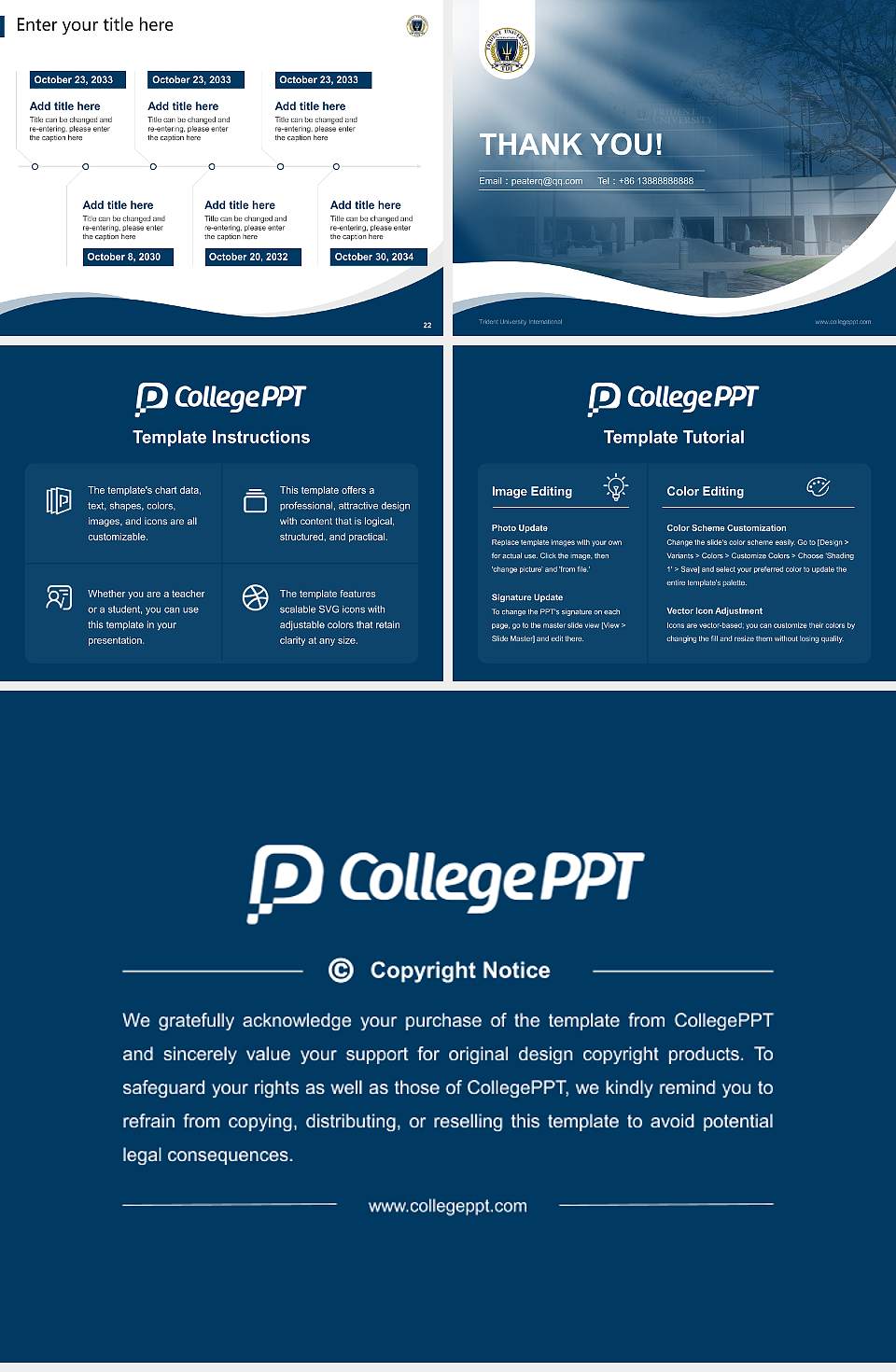 Trident University International Lecture Sharing and Networking Event PPT Template4:3 ratio PPT effect preview image4