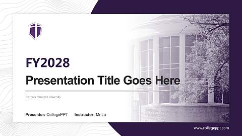 Trevecca Nazarene University Academic Presentation/Research Findings Report PPT Template