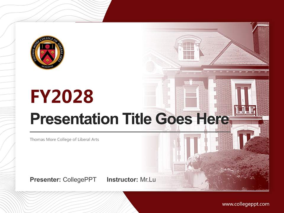 Thomas More College of Liberal Arts Academic Presentation/Research Findings Report PPT Template4:3 ratio PPT effect preview image5