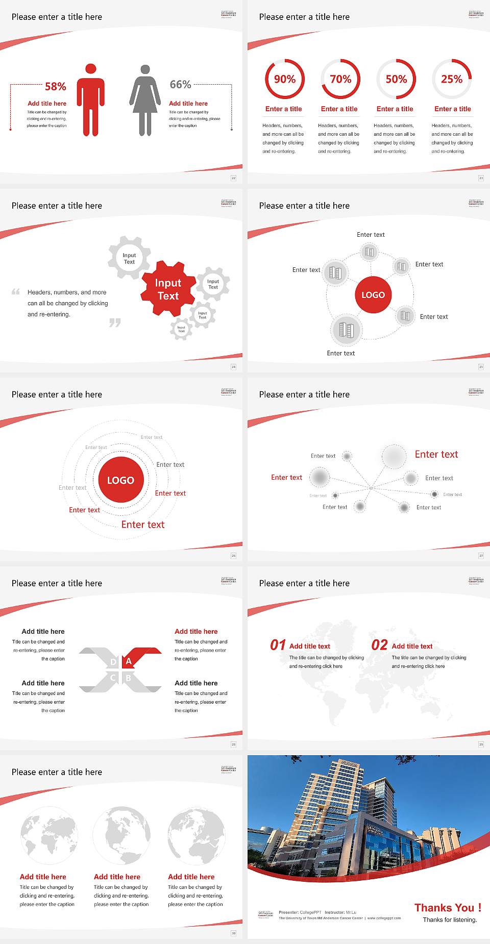 The University of Texas Md Anderson Cancer Center Course/Courseware Creation PPT Template4:3 ratio PPT effect preview image4