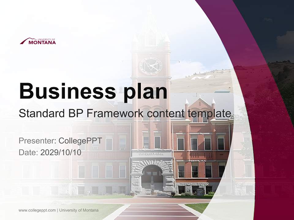 University of Montana Competition/Entrepreneurship Contest PPT Template4:3 ratio PPT effect preview image9