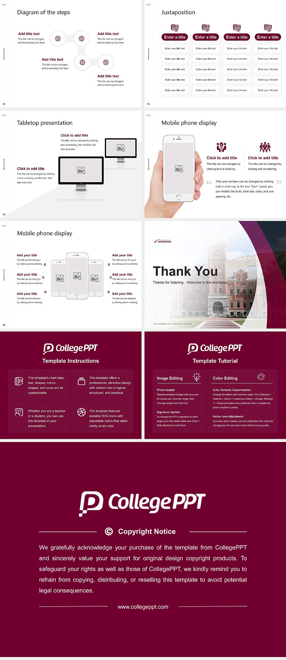 University of Montana Competition/Entrepreneurship Contest PPT Template4:3 ratio PPT effect preview image9