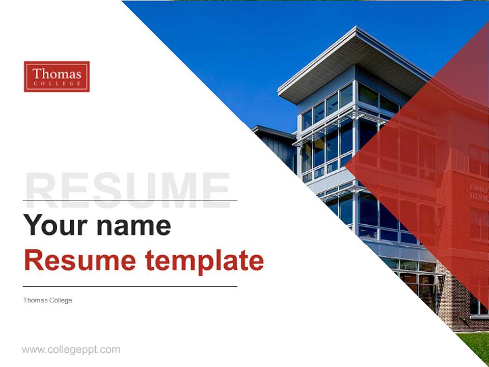 Thomas College Resume PPT Template4:3 ratio PPT effect preview image5