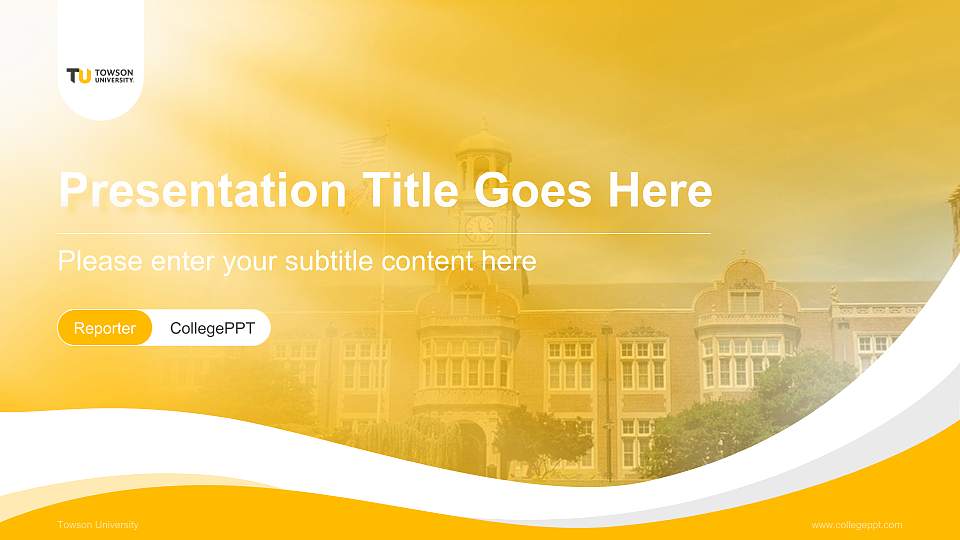 Towson University Lecture Sharing and Networking Event PPT Template16:9 ratio PPT effect preview image