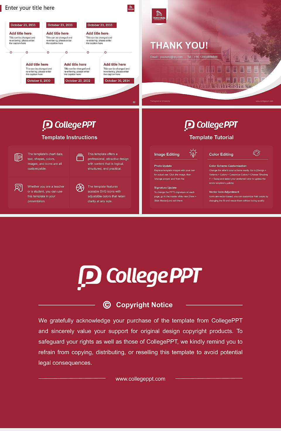 Transylvania University Lecture Sharing and Networking Event PPT Template4:3 ratio PPT effect preview image4