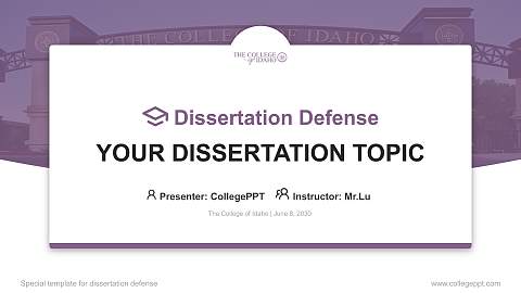 The College of Idaho Graduation Thesis Defense PPT Template