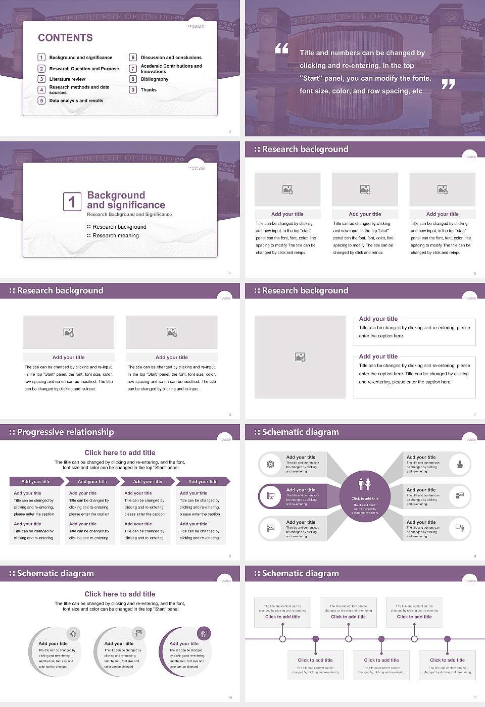 The College of Idaho Graduation Thesis Defense PPT Template16:9 ratio PPT effect preview image2