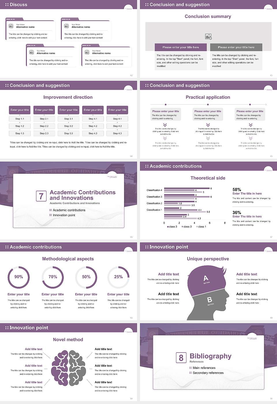 The College of Idaho Graduation Thesis Defense PPT Template16:9 ratio PPT effect preview image6