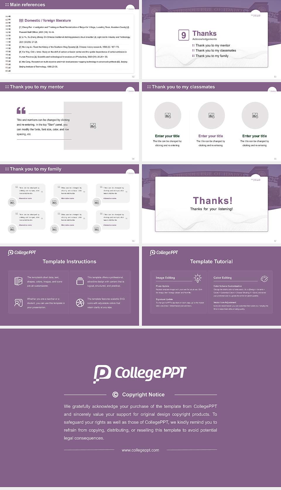 The College of Idaho Graduation Thesis Defense PPT Template16:9 ratio PPT effect preview image7