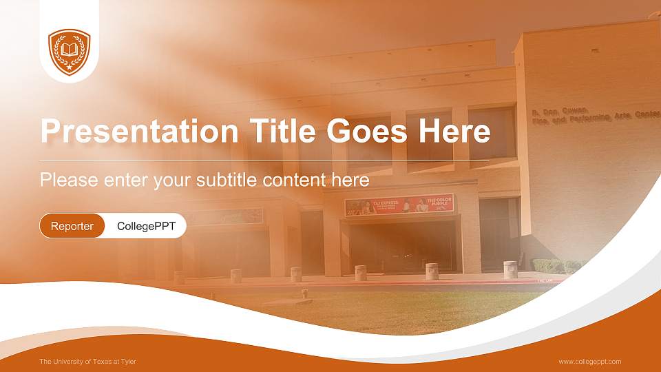 The University of Texas at Tyler Lecture Sharing and Networking Event PPT Template16:9 ratio PPT effect preview image