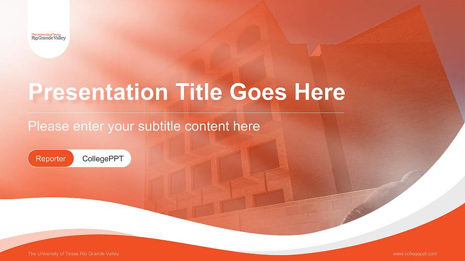 The University of Texas Rio Grande Valley Lecture Sharing and Networking Event PPT Template16:9 ratio PPT effect preview image