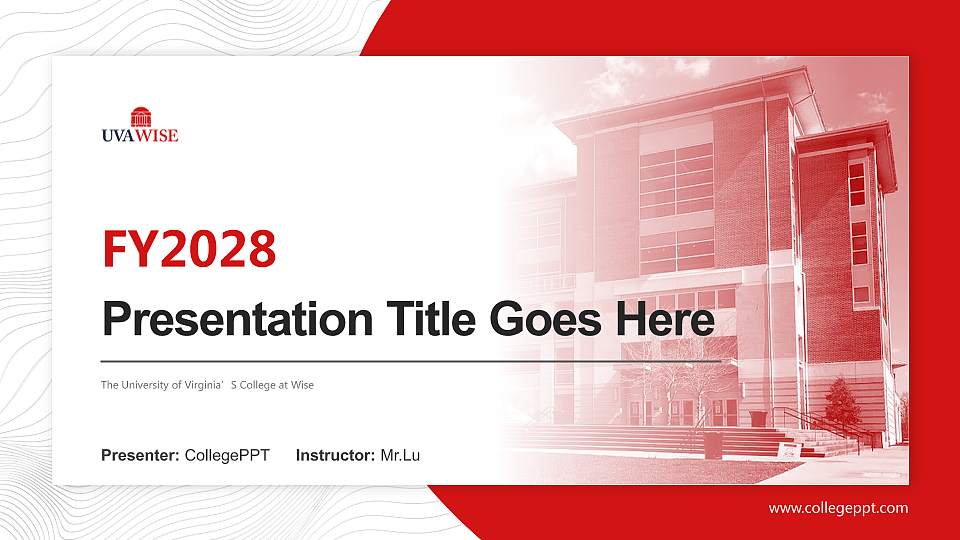 The University of Virginia’S College at Wise Academic Presentation/Research Findings Report PPT Template16:9 ratio PPT effect preview image