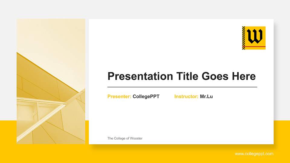 The College of Wooster General Purpose PPT Template16:9 ratio PPT effect preview image