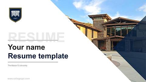The Master’S University Resume PPT Template