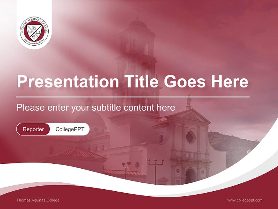 Thomas Aquinas College Lecture Sharing and Networking Event PPT Template4:3 ratio PPT effect preview image4