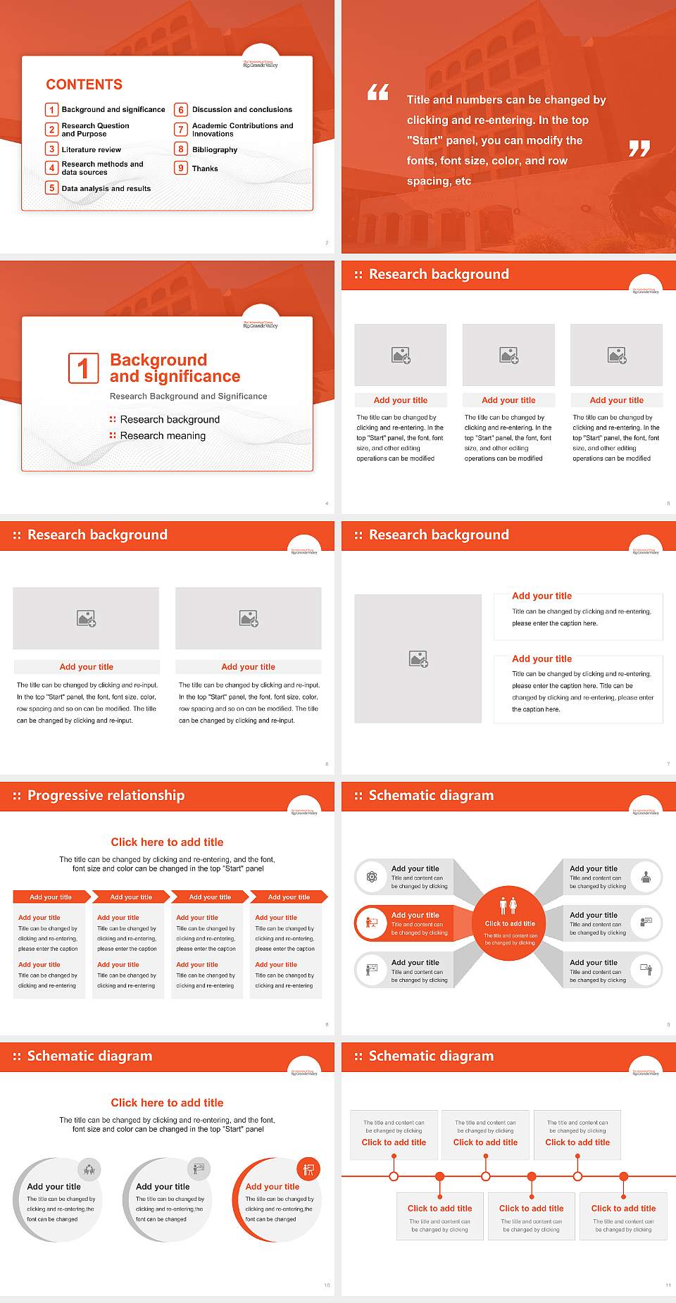 The University of Texas Rio Grande Valley Graduation Thesis Defense PPT Template4:3 ratio PPT effect preview image2