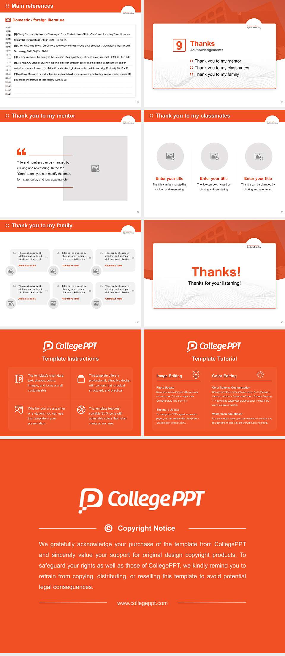 The University of Texas Rio Grande Valley Graduation Thesis Defense PPT Template4:3 ratio PPT effect preview image7