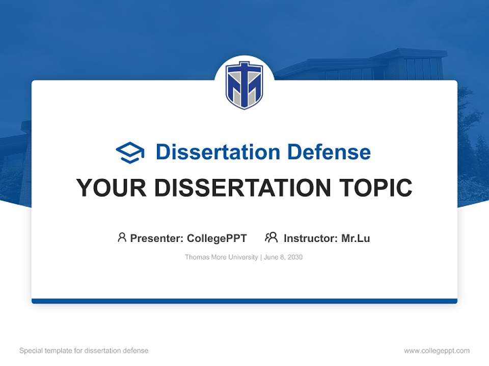 Thomas More University Graduation Thesis Defense PPT Template4:3 ratio PPT effect preview image7