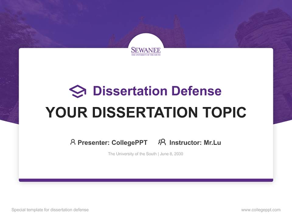 The University of the South Graduation Thesis Defense PPT Template4:3 ratio PPT effect preview image7