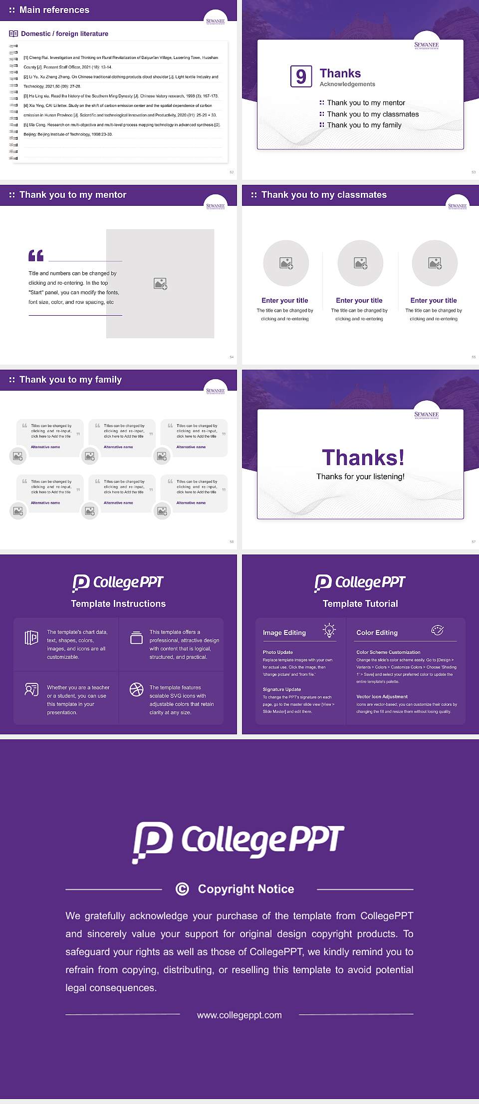 The University of the South Graduation Thesis Defense PPT Template4:3 ratio PPT effect preview image7