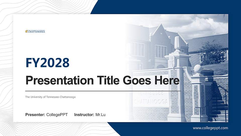 The University of Tennessee-Chattanooga Academic Presentation/Research Findings Report PPT Template16:9 ratio PPT effect preview image