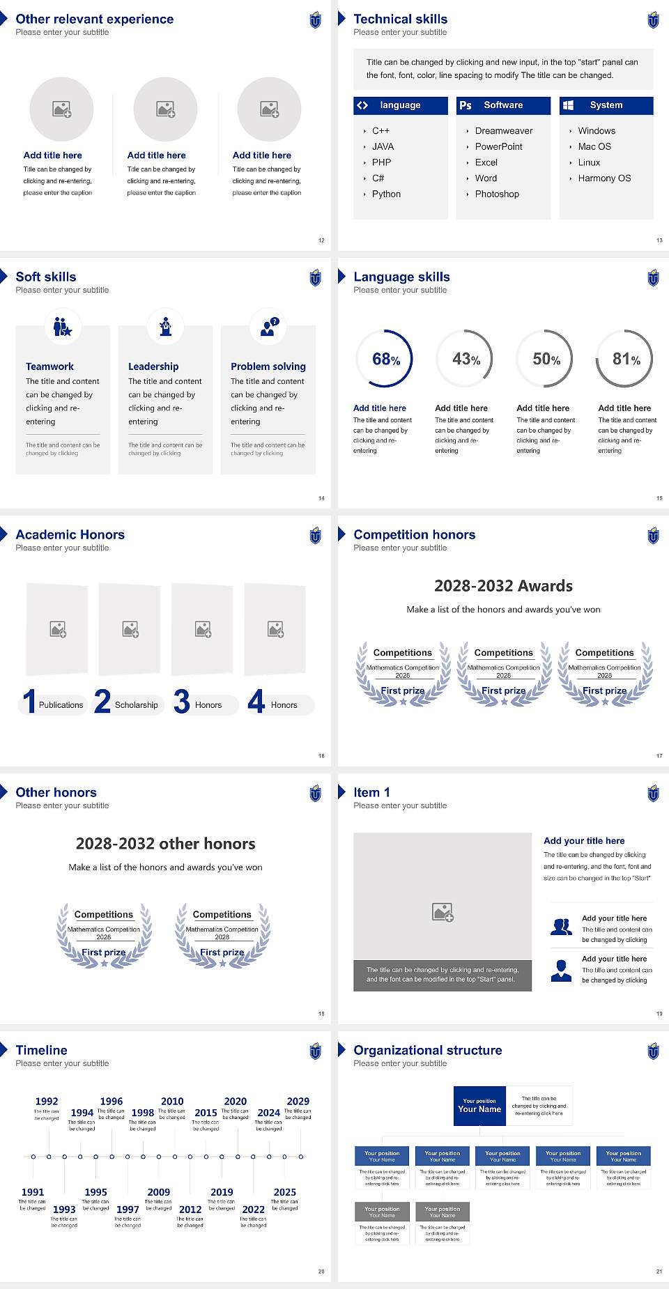 Touro University Nevada Resume PPT Template4:3 ratio PPT effect preview image3