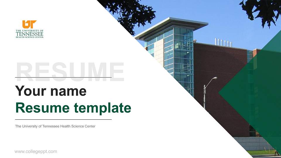 The University of Tennessee Health Science Center Resume PPT Template16:9 ratio PPT effect preview image