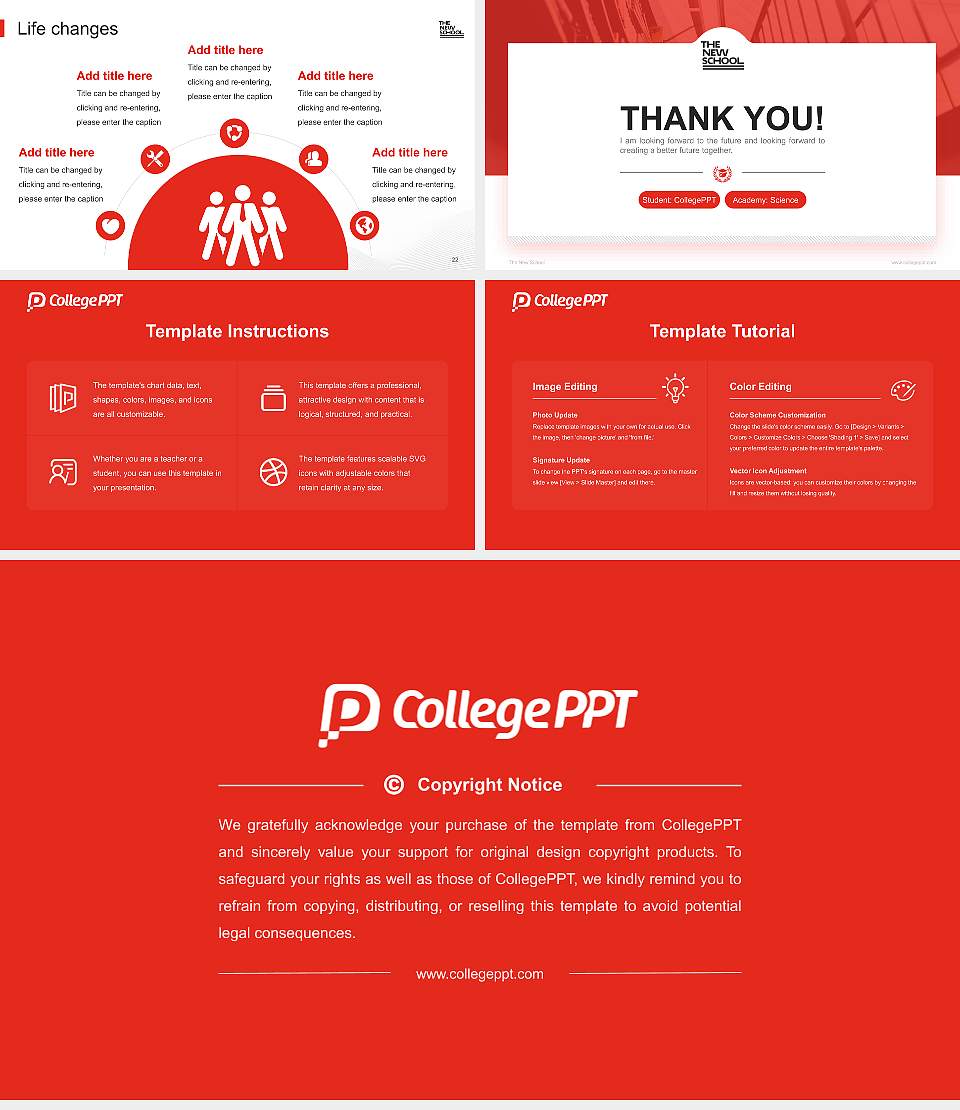 The New School National Scholarship Defense PPT Template16:9 ratio PPT effect preview image4