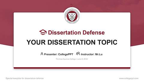 Thomas Aquinas College Graduation Thesis Defense PPT Template