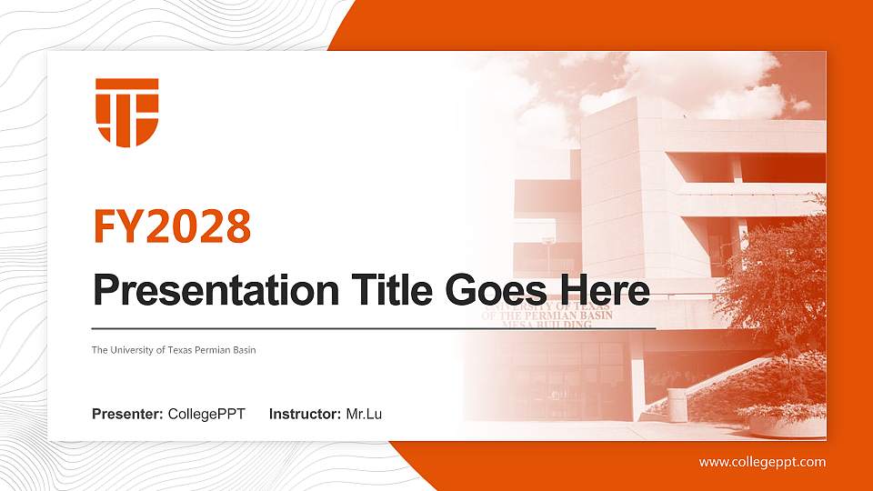 The University of Texas Permian Basin Academic Presentation/Research Findings Report PPT Template16:9 ratio PPT effect preview image