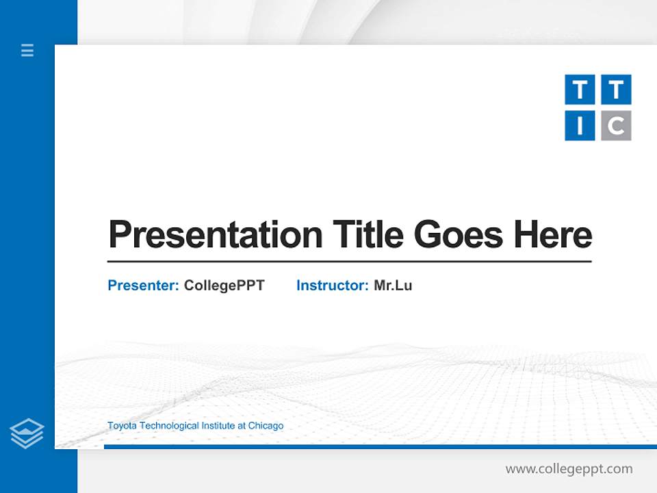 Toyota Technological Institute at Chicago Thesis Proposal/Graduation Defense PPT Template4:3 ratio PPT effect preview image5