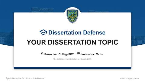 The College of Saint Scholastica Graduation Thesis Defense PPT Template